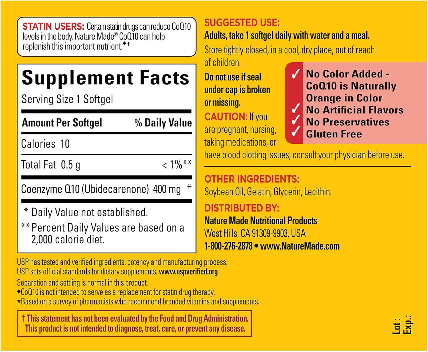 Nature Made CoQ10 400 mg 40 Soft-gels