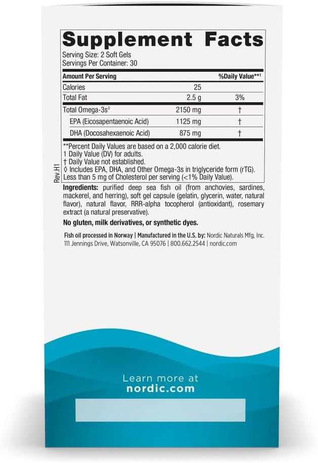 Nordic Naturals Ultimate Omega 2X Fish Oil - 60 Soft Gels, 2150mg Omega-3s, High-Potency EPA & DHA, Wild-Caught, Lemon Flavor