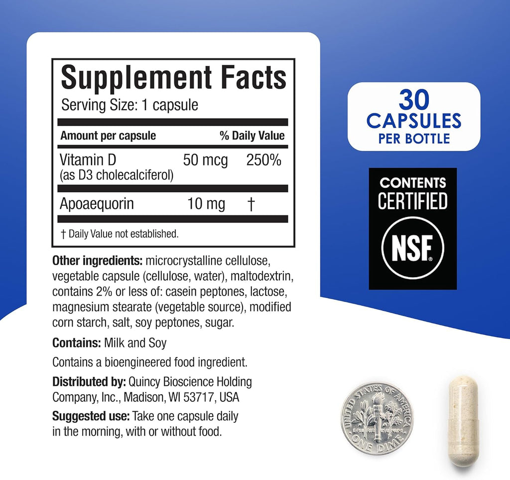 Prevagen Regular Strength – 30 Capsules (1 Month Supply) | Memory Support Supplement with 10mg Apoaequorin and Vitamin D3