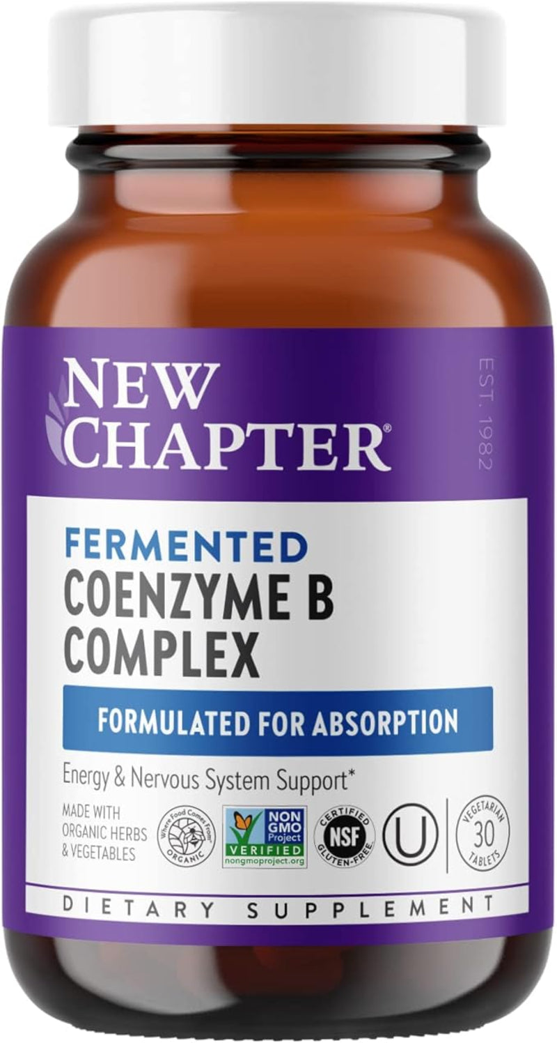 New Chapter Vitamin B Complex - 30 ct Vegetarian Tablets - Fermented Coenzyme B Vitamins with B12, B6 and Biotin - Made with Organic Ingredients for Energy & Nervous System Support