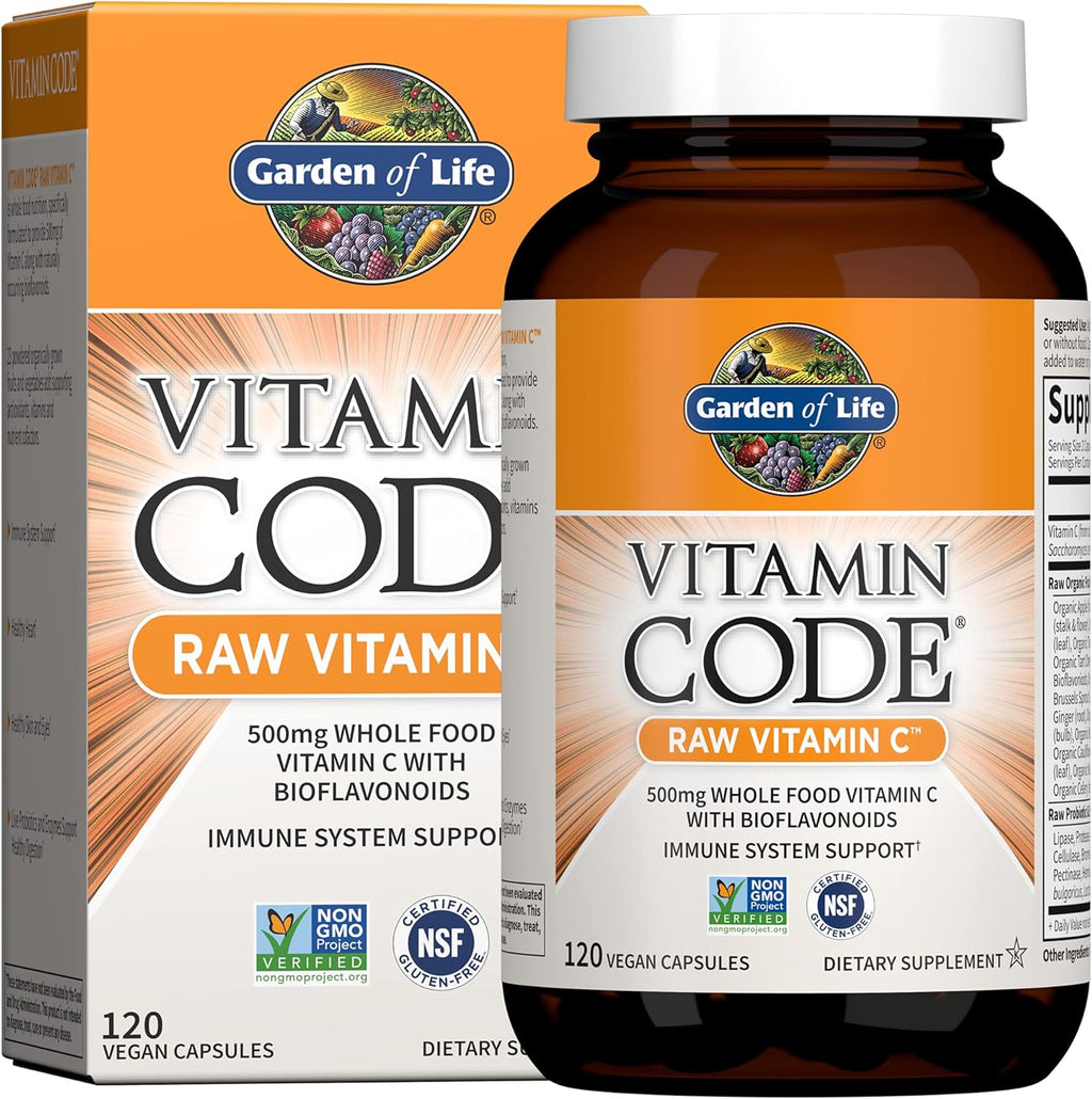 Garden of Life Vitamin Code Raw Vitamin C 120 Vegan Capsules