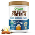 Orgain x JUSTIN’S Organic Plant & Nut Butter Protein Powder, Vanilla Almond Butter, 13.28 oz (376g) – Plus Available DISCOUNTS!!