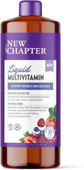 New Chapter Liquid Multivitamin + Mineral Supplement - Mixed Berry Flavor - Whole-Body Support for Adults, Teens & Kids 2+ - Fast-Absorbing Formula - 30 oz