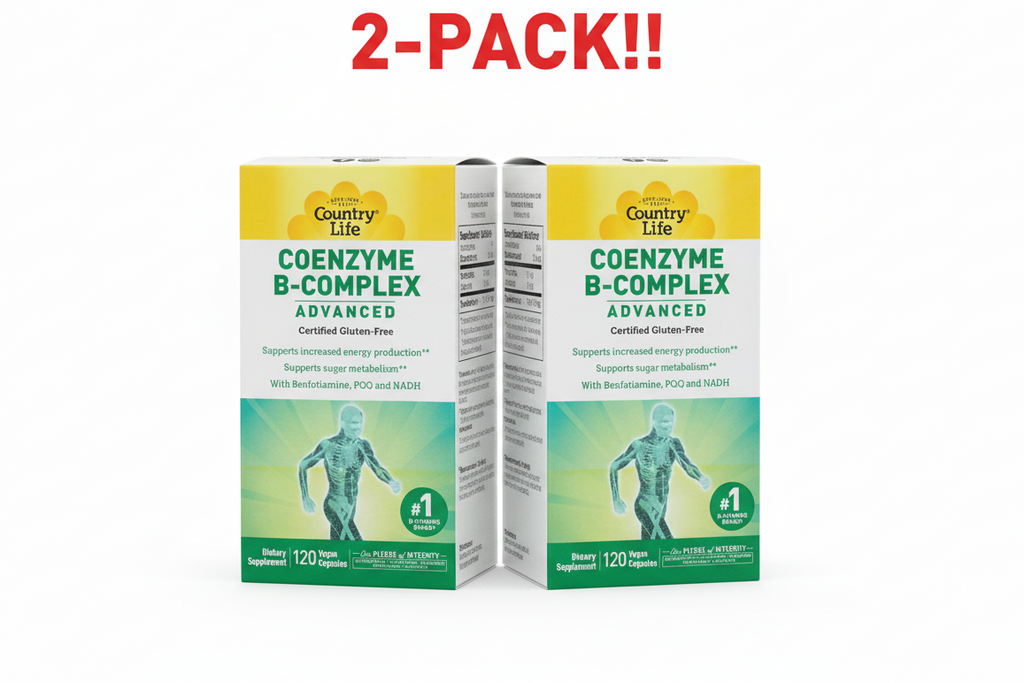 Country Life Coenzyme B-Complex Advanced  120 Vegan Capsules  2Pack! 240 Capsules Total