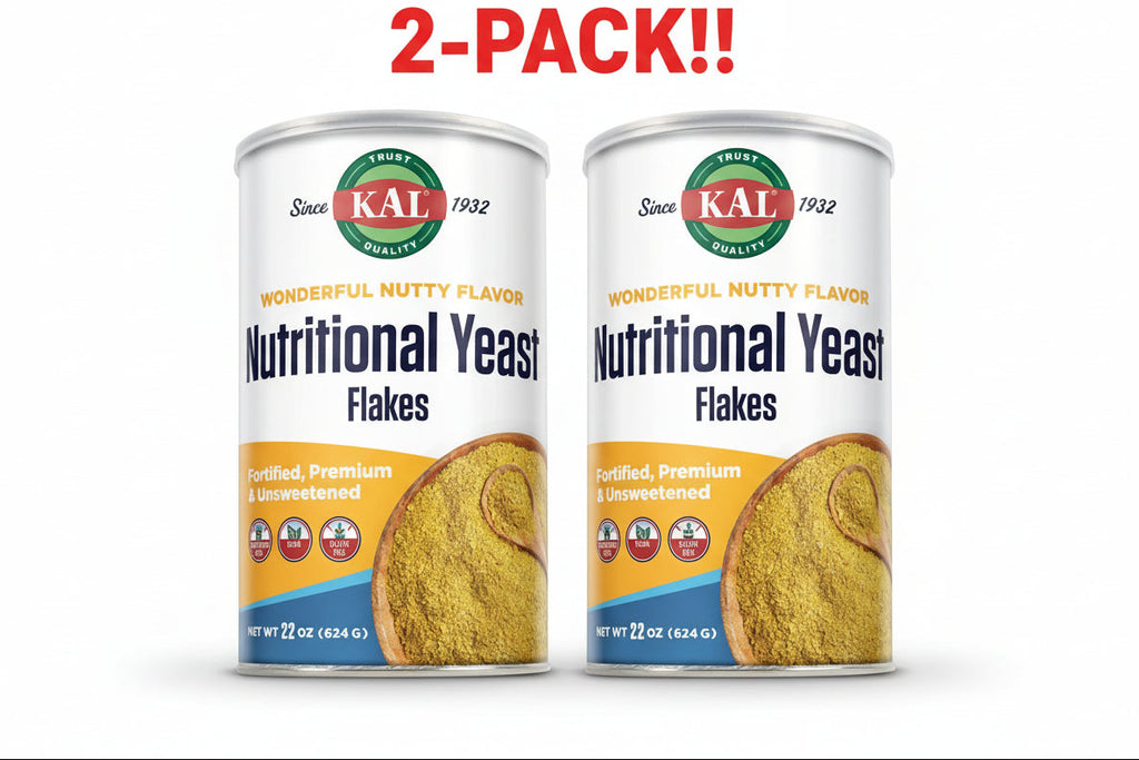 KAL Nutritional Yeast Flakes Unsweetened Nut 22 oz 2Pack! 44 oz