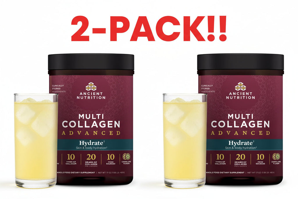 Ancient Nutrition Multi Collagen Protein Powder Hydrate Lemon Lime 17oz. 2 Pack! 60 Total Servings