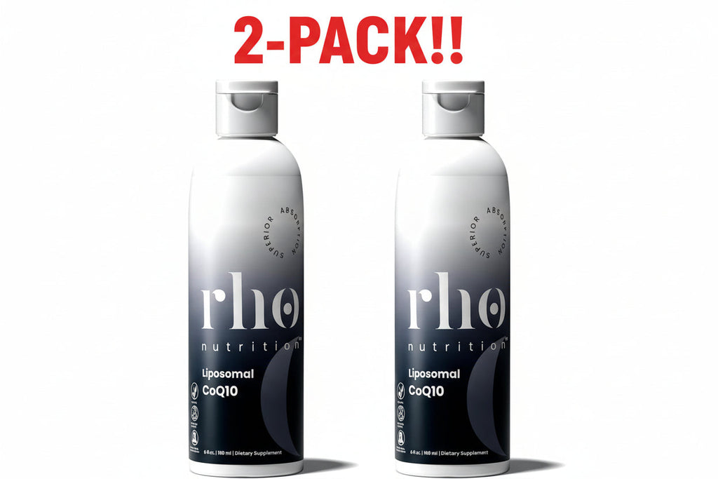 Rho Nutrition Liposomal CoQ10 Liquid (Unflavored) - 6 fl oz (2 x 3 fl oz), 60 Total Servings - High-Absorption Coenzyme Q10 for Heart Health & Energy 2-PACK