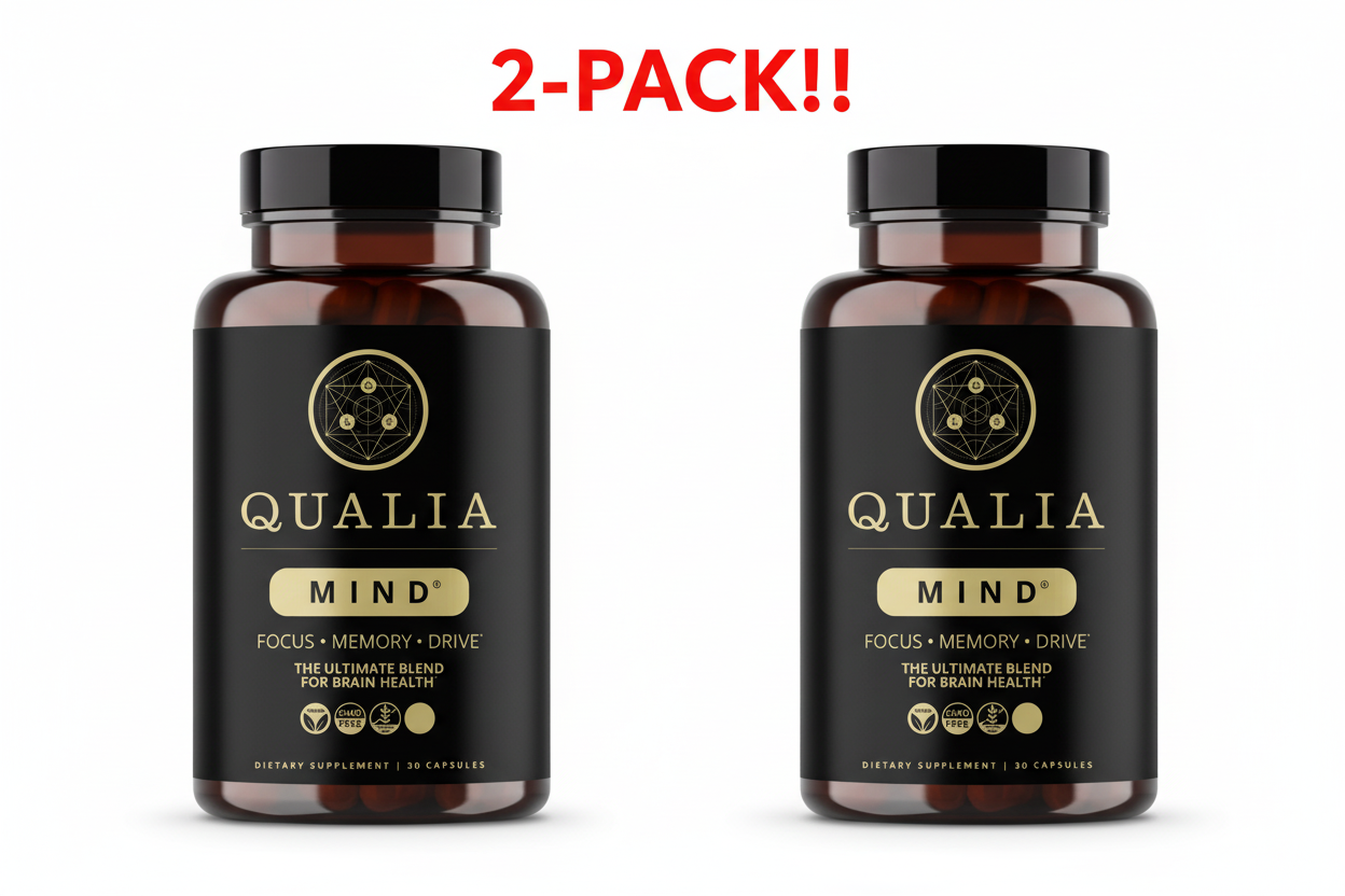 Qualia Mind Premium Brain Nourishment Supplement, 2-PACK – 60 Total Capsules Nootropic Focus and Energy Formula for Mental Clarity and Concentration