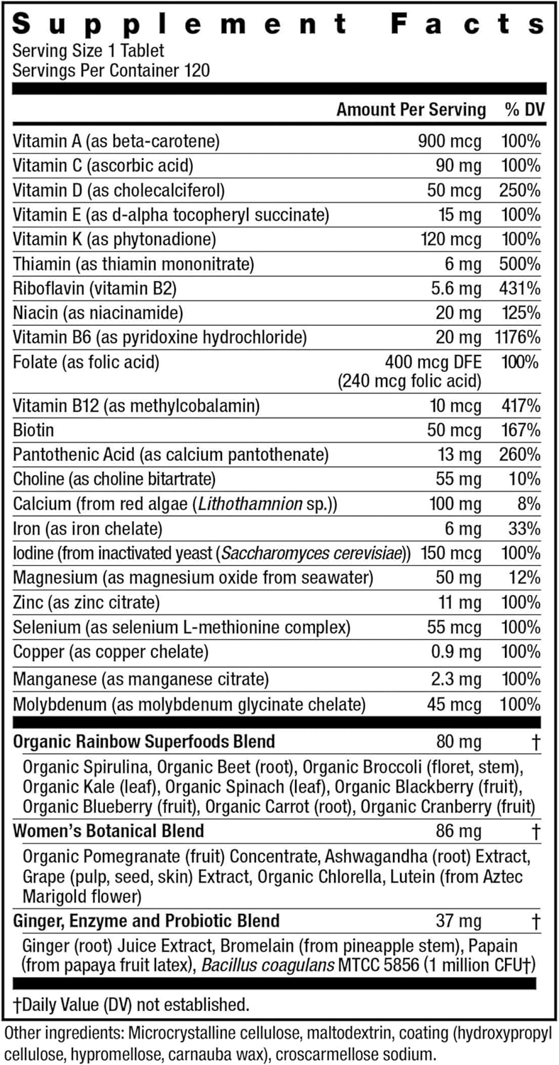 Rainbow Light Women’s One Daily Multivitamin Double Pack! - 240 Tablets Total (Two 120-Count Bottles), Unflavored