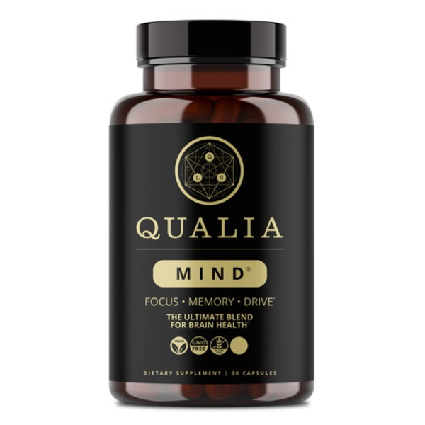 Qualia Mind Premium Brain Nourishment Supplement – Nootropic Focus and Energy Formula for Mental Clarity, 30 ct Vegetarian Capsules