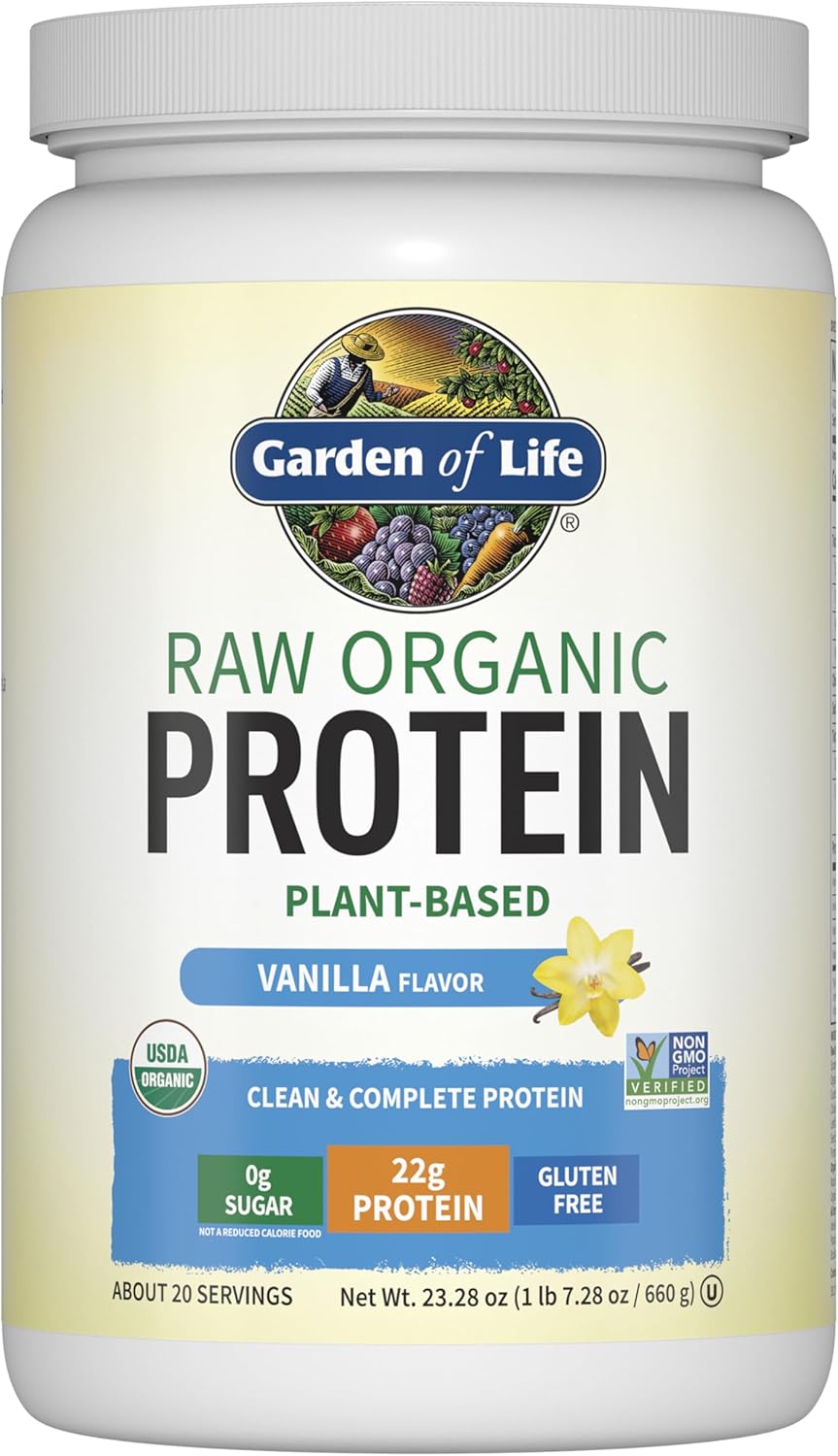 Garden of Life Raw Organic Protein Plant Based Vegan Vanilla 1.5 lbs 24 oz