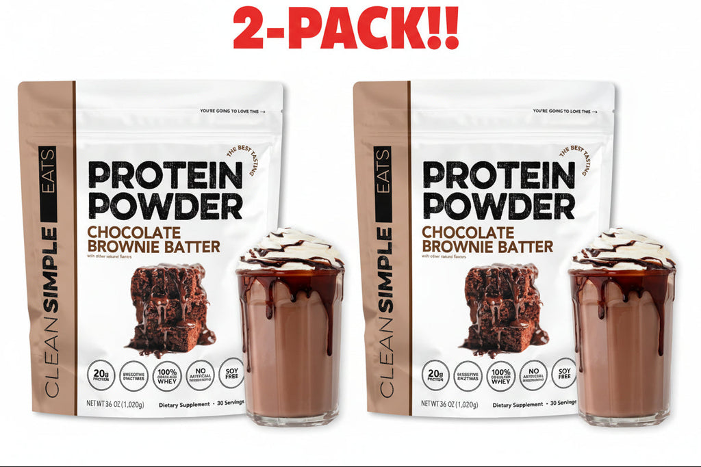 Clean Simple Eats Whey Protein Powder Chocolate Brownie Batter 2.25lbs (1020g) 2Pack! 4.5lbs Total