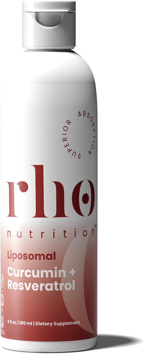 Rho Nutrition Liposomal Curcumin + Resveratrol, 6 fl oz (180 ml) – Ultra High Absorption Liquid Supplement