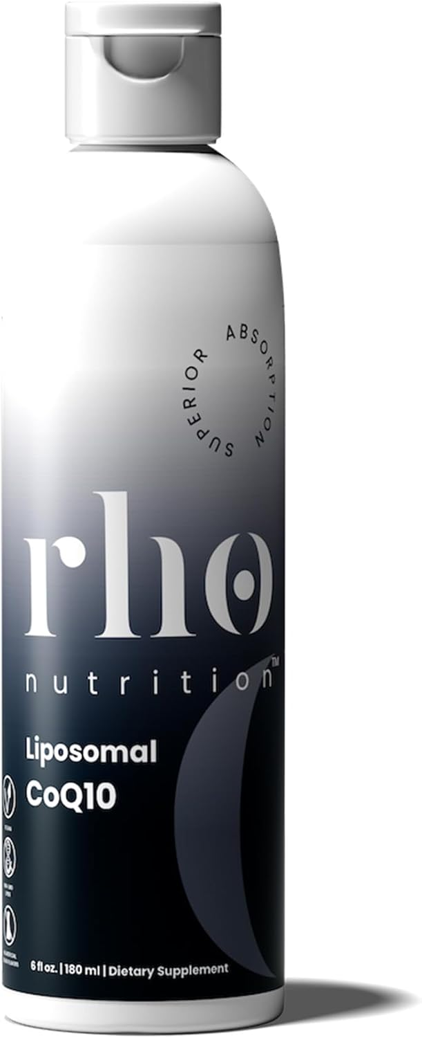 Rho Nutrition Liposomal CoQ10 Liquid (Unflavored), 6 fl oz (30 Servings) - High-Absorption Coenzyme Q10 for Heart Health & Cellular Energy