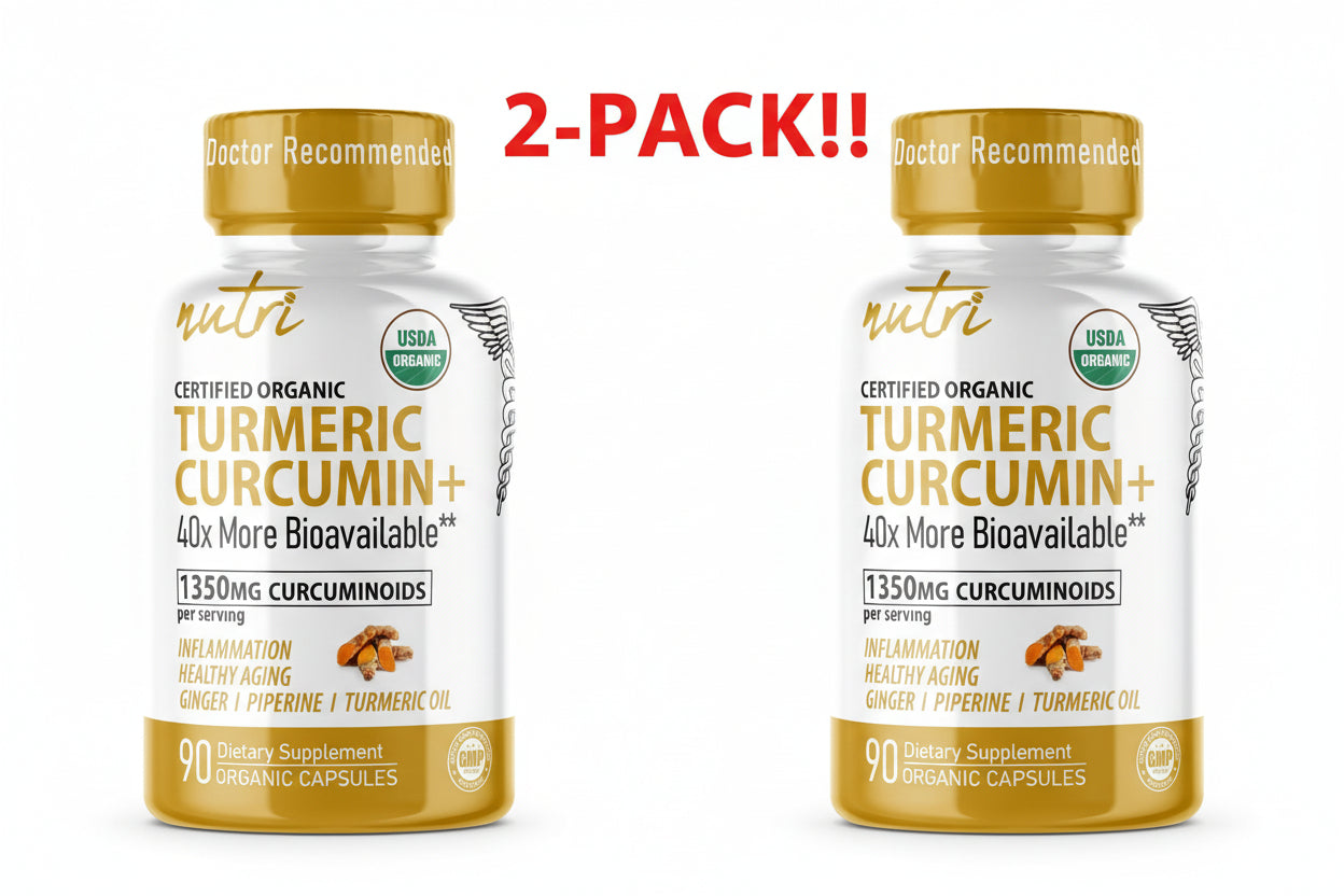 Nature's Fusions Nutri Turmeric Curcumin+ 90 Organic Capsules 2Pack! 180 Capsules Total