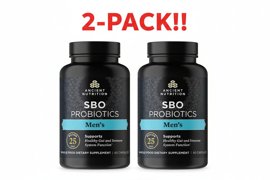 Ancient Nutrition SBO Probiotics for Men, 120 Capsules (2 x 60 Count) – Double Pack!