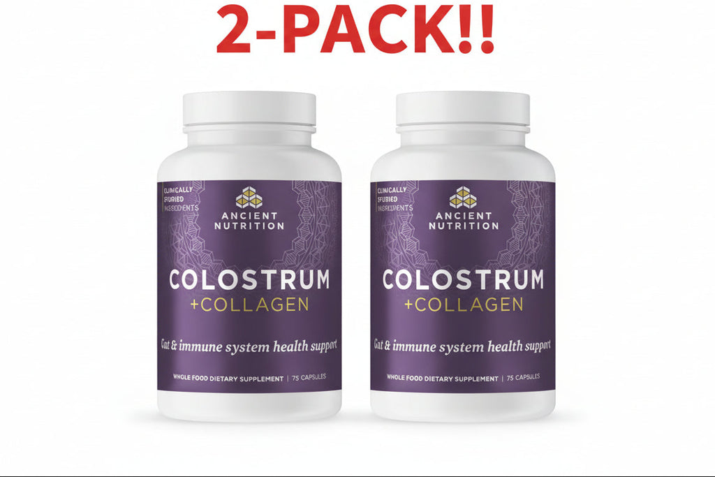 Ancient Nutrition Colostrum + Collagen 75 Count - Double Pack! (150 Capsules Total)