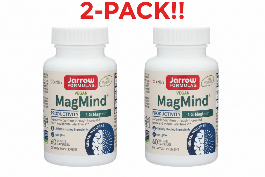 Jarrow Formulas MagMind Stress Resistance, 2-PACK – 120 Total Veggie Capsules – Magnesium L-Threonate with L-Theanine & Rhodiolife for Stress Relief & Mood Support