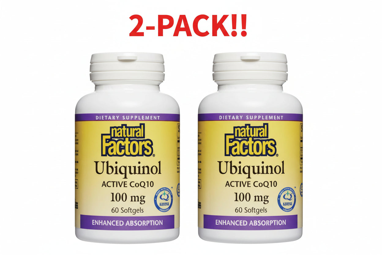 Natural Factors Ubiquinol 100 mg 60 Soft-gels 2Pack! 120 Sof-gels total