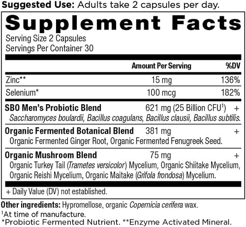 Ancient Nutrition SBO Probiotics for Men, 120 Capsules (2 x 60 Count) – Double Pack!
