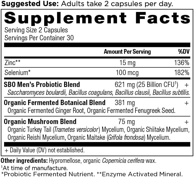 Ancient Nutrition SBO Probiotics for Men, 25 Billion CFU, 60 Capsules (30 Servings)