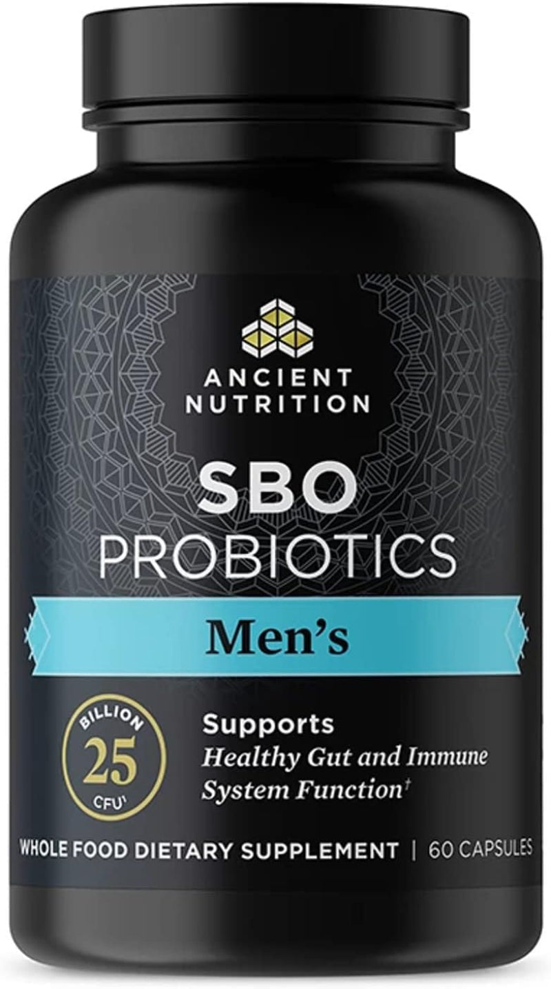 Ancient Nutrition SBO Probiotics for Men, 25 Billion CFU, 60 Capsules (30 Servings)
