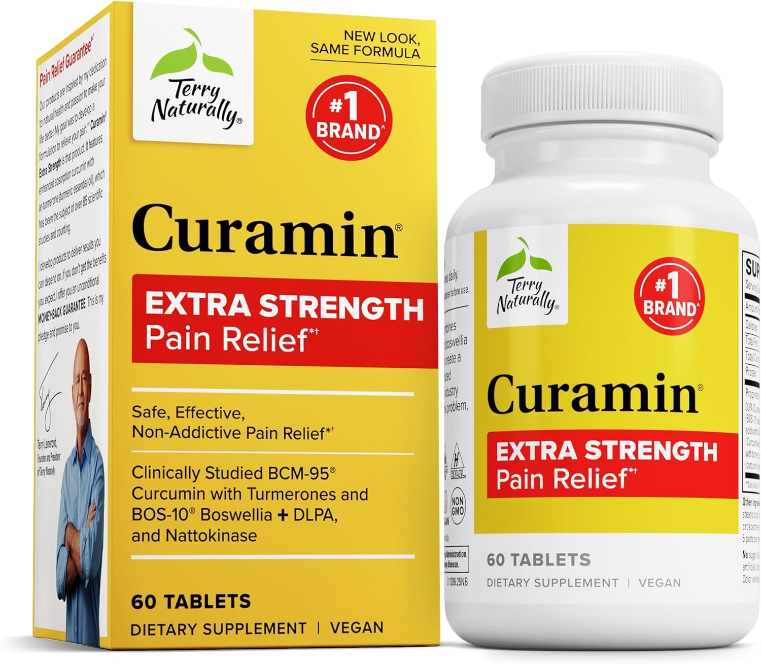 Terry Naturally Curamin Extra Strength – High-Potency Curcumin & Boswellia for Joint & Muscle Support (60 Tablets, Unflavored)