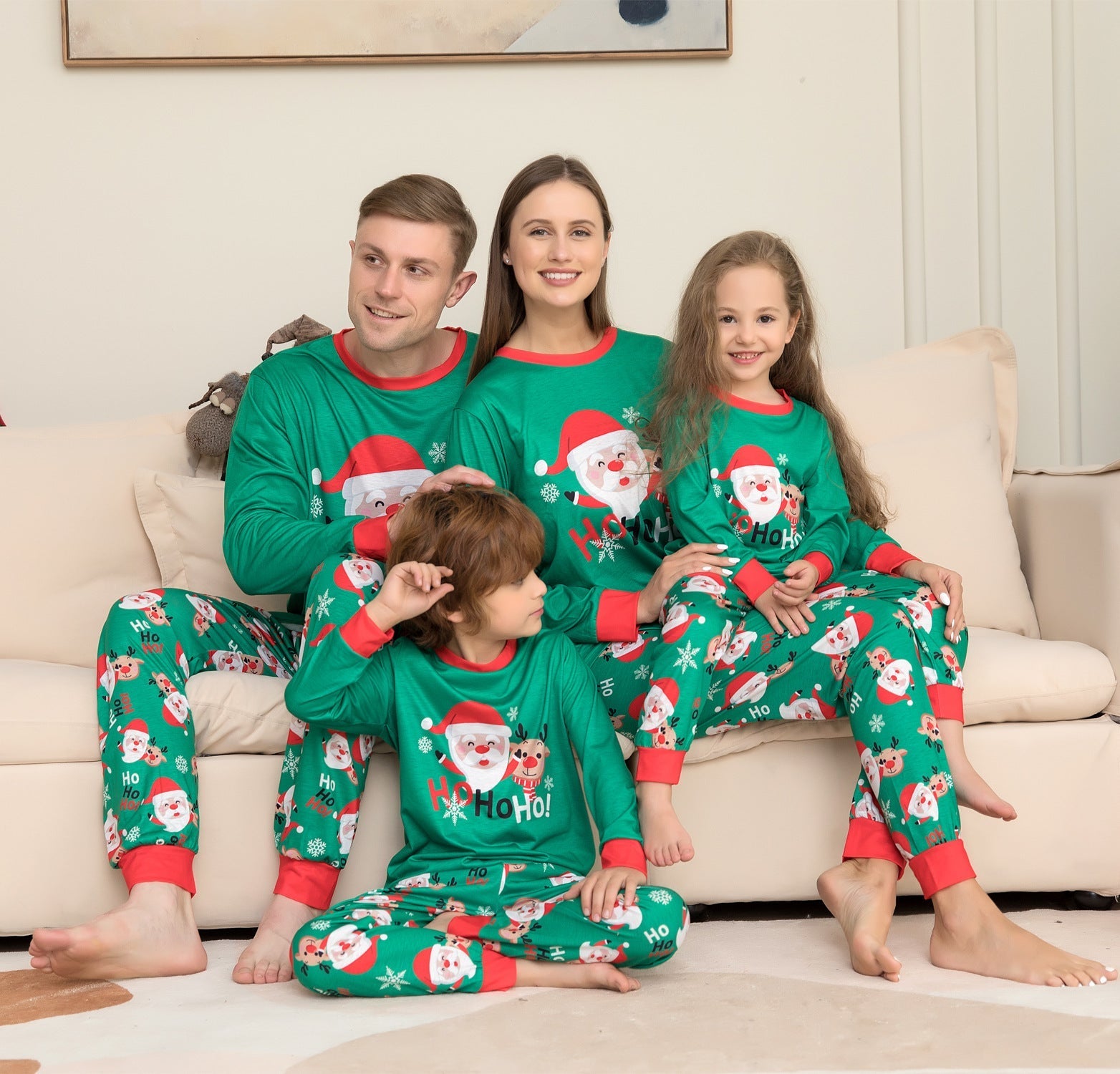 Family Matching Christmas Pajamas Set – Santa Claus Top & Sleepwear for Family