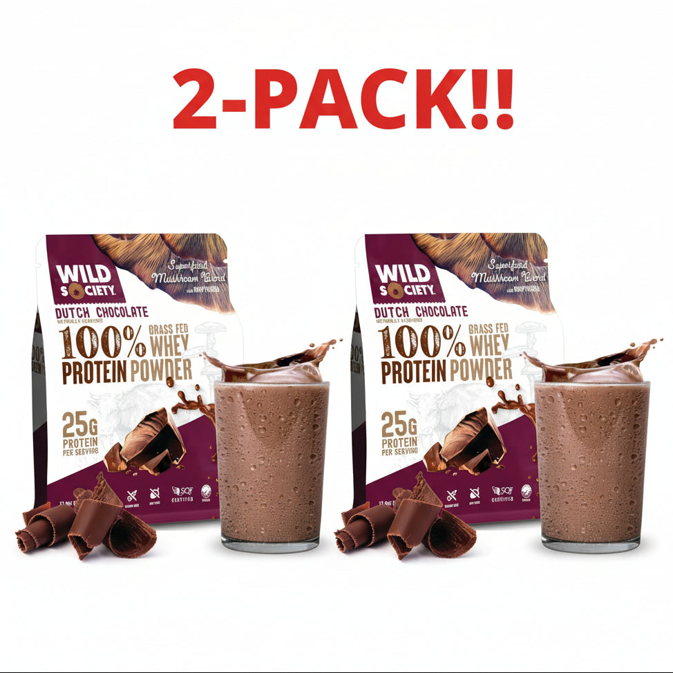 Wild Society  Grass Fed Whey Protein Dutch Chocolate Whey Protein 17.9 oz 507g 2Pack! 35.8oz Total