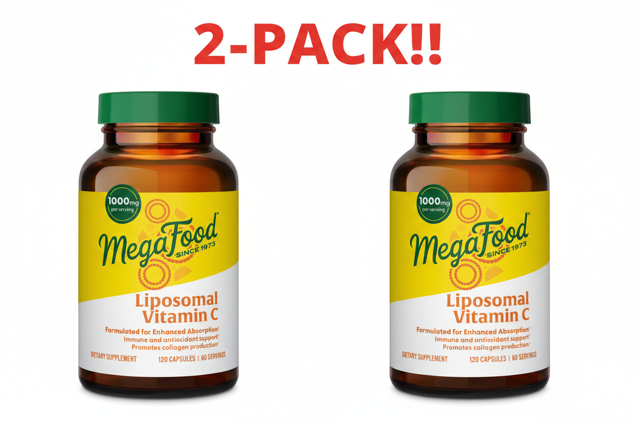 MegaFood Liposomal Vitamin C Unflavored 120 Capsules 2Pack! 240 Capsules Total