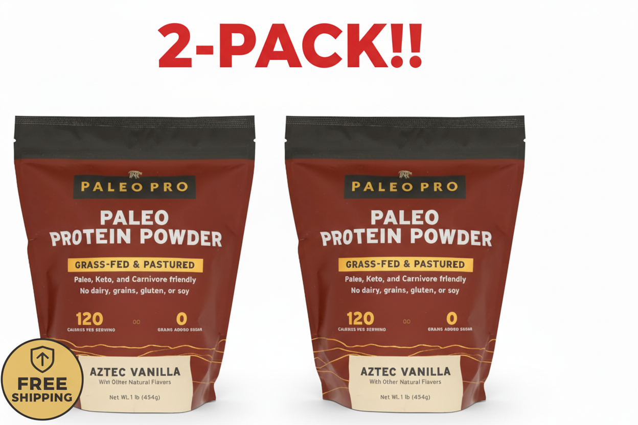 Paleo Pro Aztec Vanilla Protein Powder 2-Pack - (2lb Total) Grass-Fed Beef & Egg White Isolate, 30 Servings