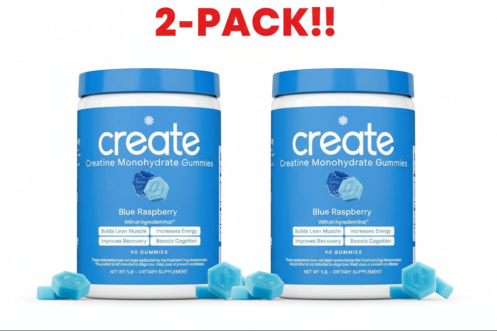Create Creatine Monohydrate Gummies Blue Raspberry,  60ct  2Pack! 180 Gummies Total