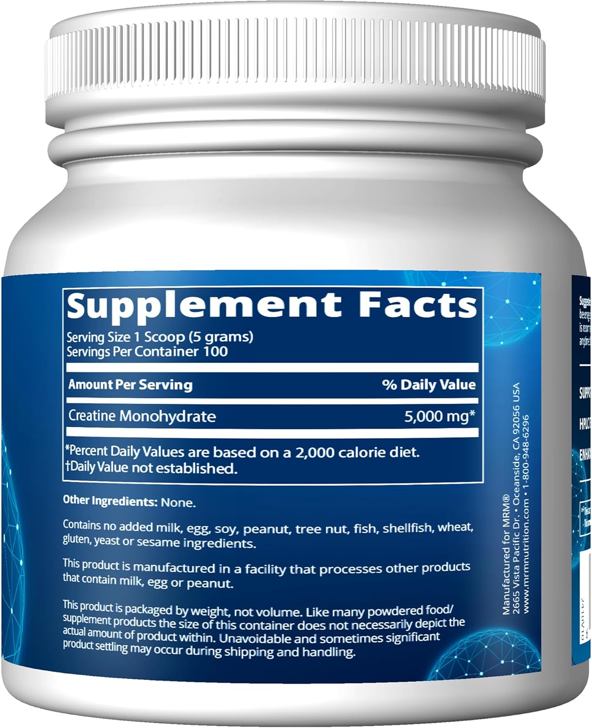 MRM Nutrition Creatine Monohydrate 500 Unflavored, 500g