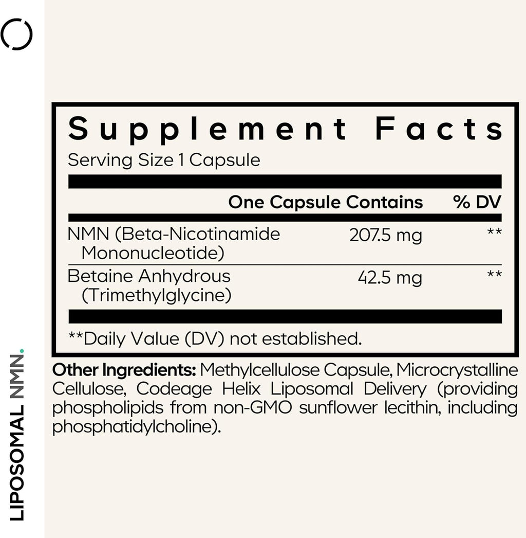 Codeage Liposomal NMN  Supplement Unflavored  30 Capsules