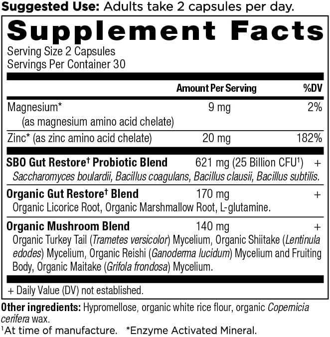 Ancient Nutrition SBO Probiotics Gut Restore, 120 Capsules (2 x 60 Count) – Double Pack!