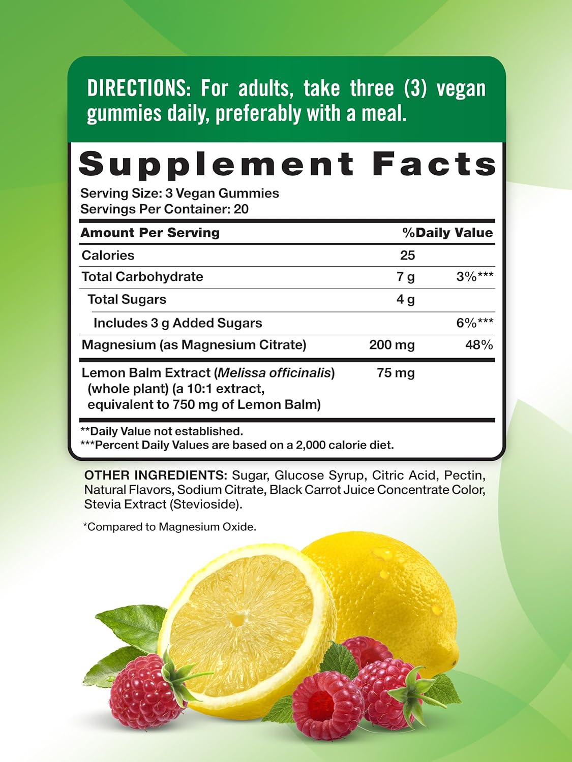 Nature's Truth Magnesium  Gummies 200 mg Lemon Raspberry 60 Gummies 4Pack! 240 Gummies Total