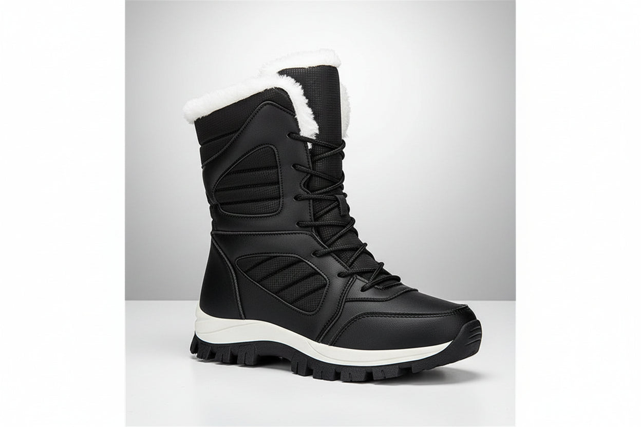 Women’s High-Top Winter Snow Boots – Fleece Lined Waterproof Cotton Boots