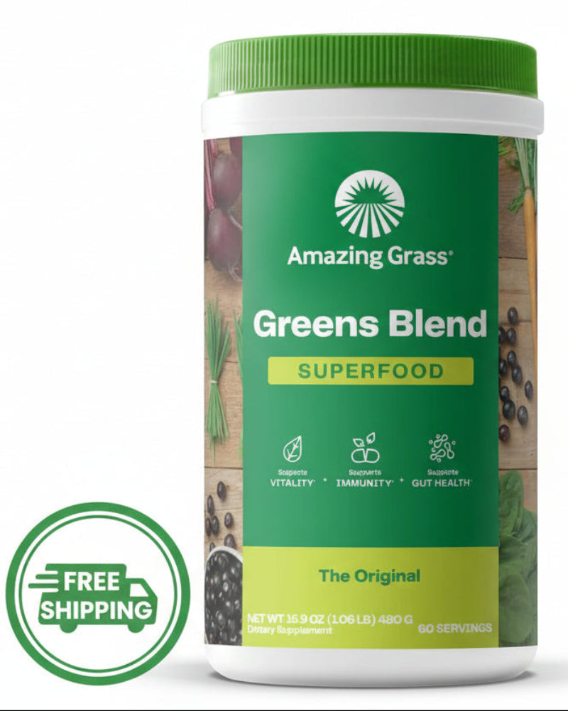 Amazing Grass Original Green Superfood Powder (16.9 oz, 60 Servings) | Daily Greens Blend for Energy & Detox