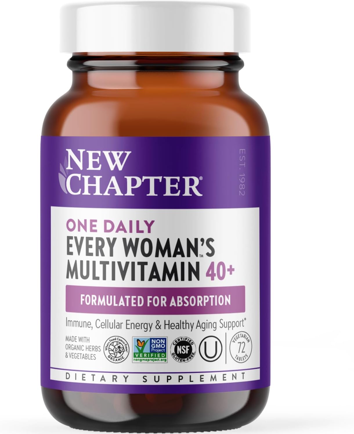 New Chapter Every Woman's One Daily 40+ Multivitamin | Fermented for Energy, Immune & Healthy Aging Support | 72 Tablets