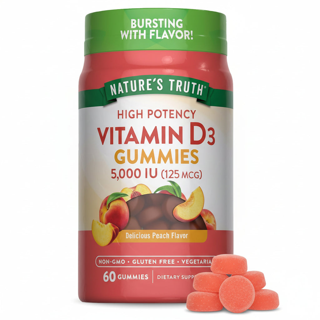 Nature's Truth Vitamin D3 Gummies Peach 60 Gummies
