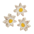 3/Set - Distressed Chunky Wooden White Daisy Sitter