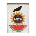 Crow, "Love" Sunflower, & Watermelon Box Sign