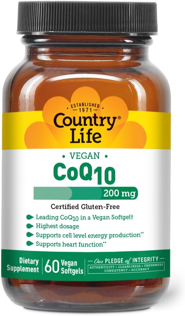 Country Life  CoQ10 200mg 60 Vegan Softgels