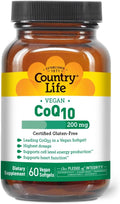 Country Life  CoQ10 200mg 60 Vegan Softgels