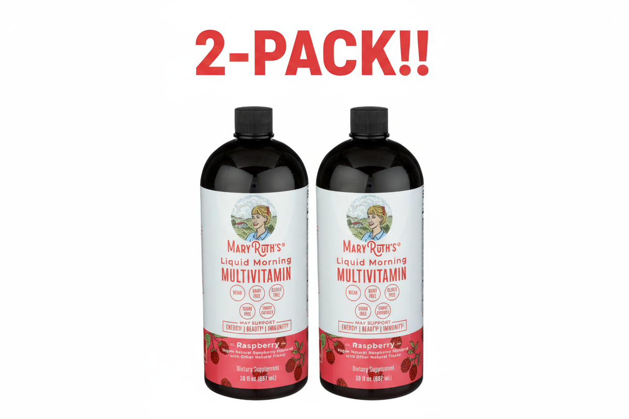 MaryRuth  Liquid Morning Multivitamin Rasberry 30 oz 2Pack! 60 oz Total