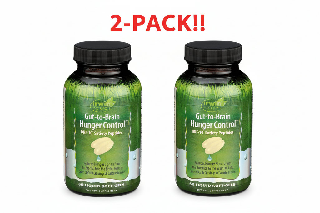 Irwin Naturals Gut-To-Brain Hunger Control 60 Liquid Soft-gels 2Pack! 120 Liquid Soft-Gels Total