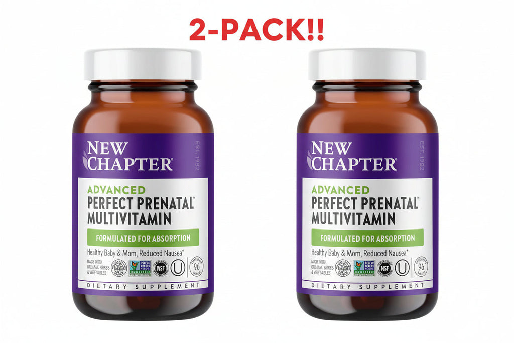 New Chapter Perfect Prenatal Multivitamin Double Pack! – Organic Whole-Food Fermented with Methylfolate + Iron (192 Tablets Total, Unflavored)