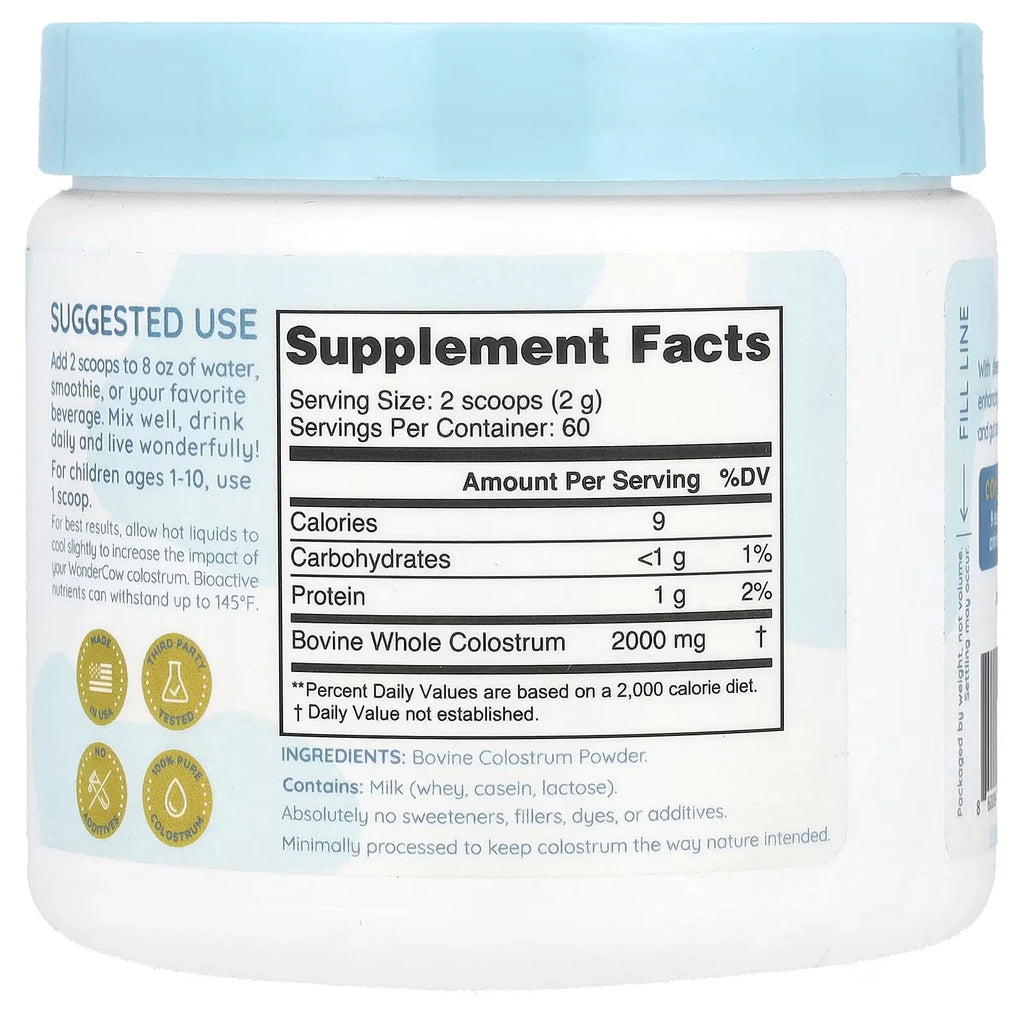 Wondercow Colostrum Unflavored  4.23 oz  119.92 g 2Pack! 8.46 oz Total