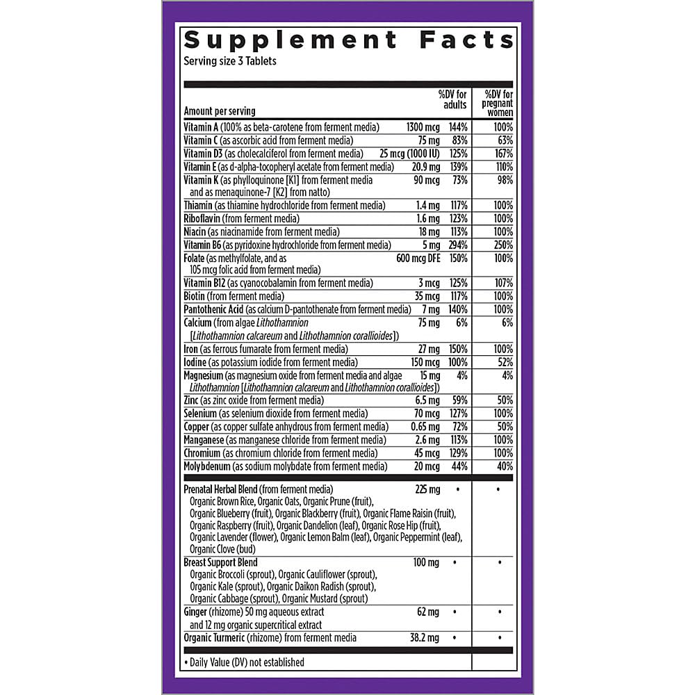 New Chapter Perfect Prenatal Multivitamin – Organic, Non-GMO with Methylfolate + Iron (96 Tablets, Unflavored)