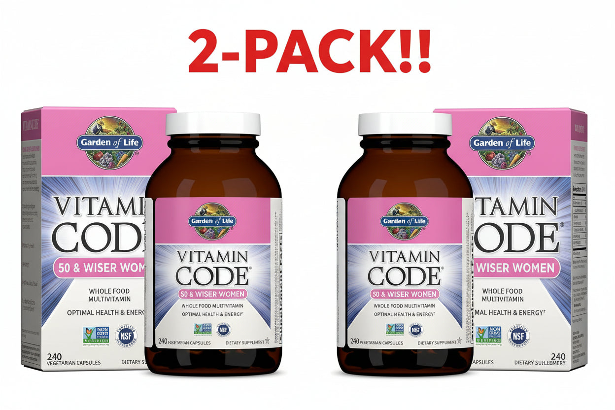 Garden of Life Vitamin Code 50 & Wiser Women Capsules 240ct 2Pack! 480ct Total